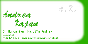 andrea kajan business card